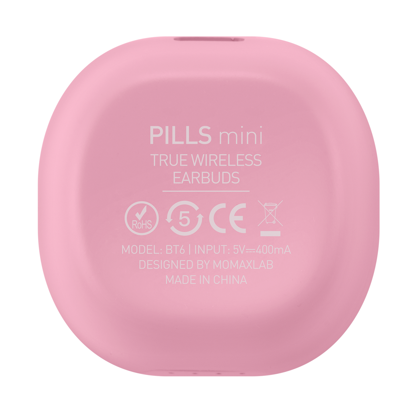 Pills mini True Wireless Bluetooth Earbuds & Charging Case Pack BT6 - Pink