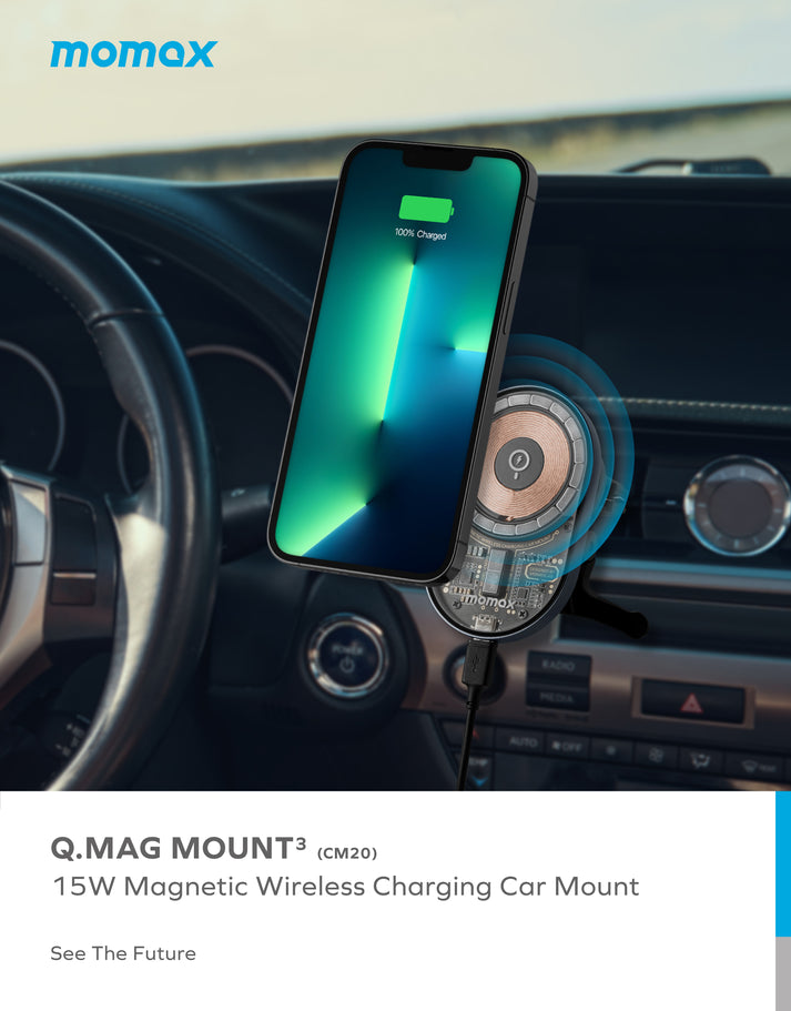 Q.Mag Mount 3 15W Magnetic Wireless Charging Car Mount CM20