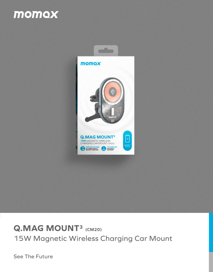 Q.Mag Mount 3 15W Magnetic Wireless Charging Car Mount CM20