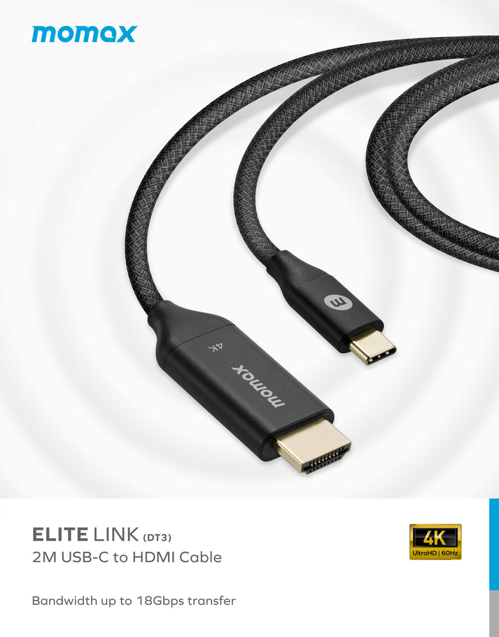 Elite Link USB-C to HDMI 2.0 4K Cable 2m DT3