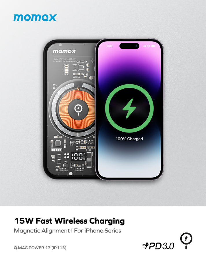 Q.MAG POWER 13 10000mAh Magnetic Wireless Charging Power Bank IP113