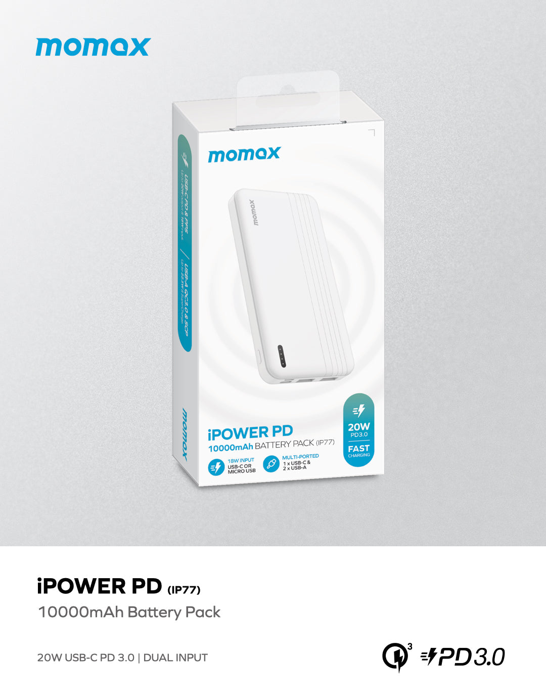 iPower PD Fast Charging Power Bank 10000mAh IP77