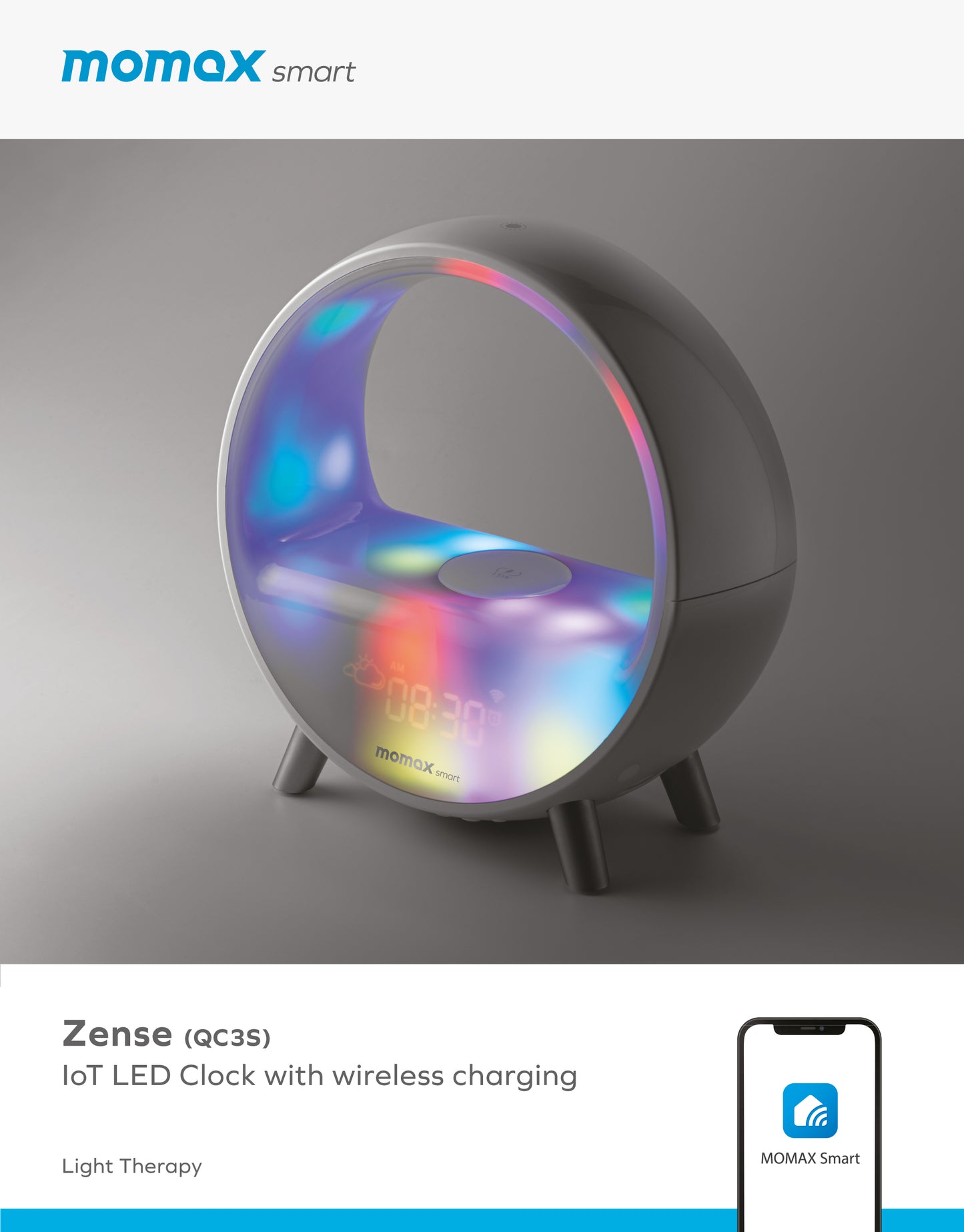 Zense IoT Ambient light with Wireless Charging QC3S