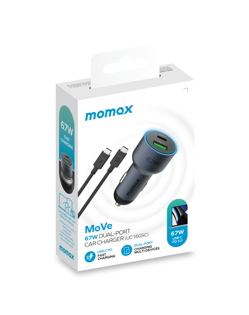 MoVe 67W Dual Output Car Charger (with charging cable DC21) UC16GSC