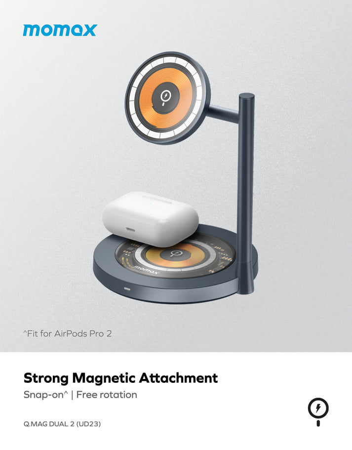 Q.Mag Dual 2 Dual Magnetic Wireless Charging Stand UD23