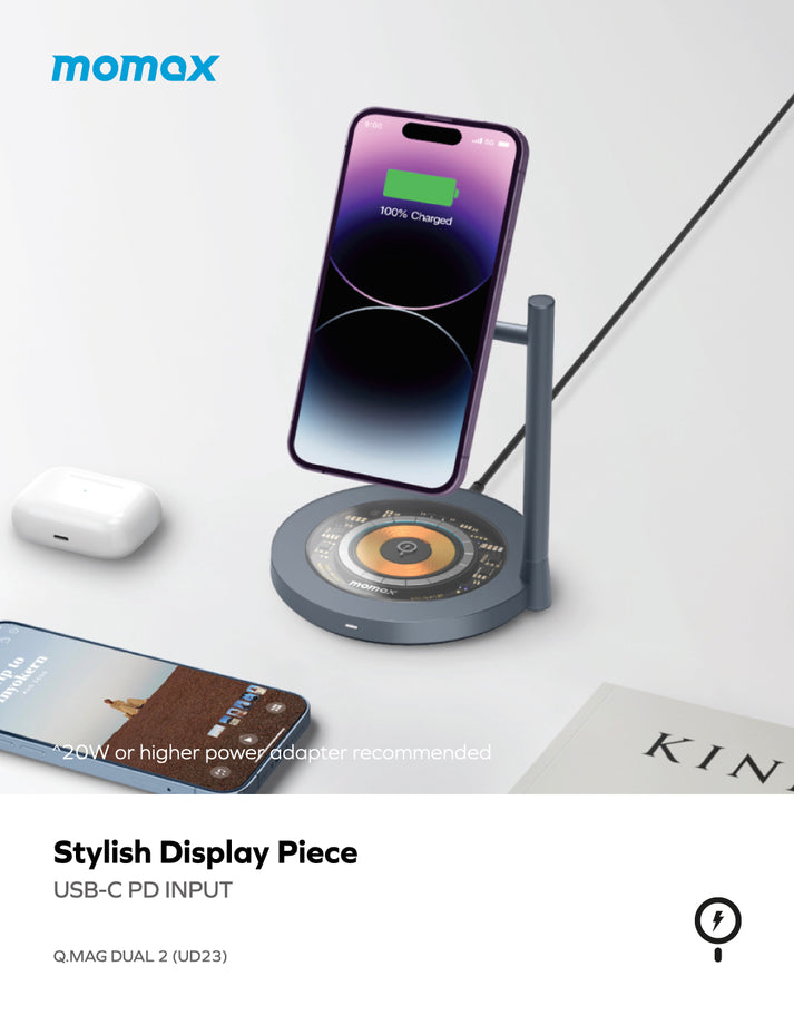 Q.Mag Dual 2 Dual Magnetic Wireless Charging Stand UD23