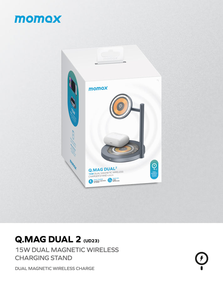 Q.Mag Dual 2 Dual Magnetic Wireless Charging Stand UD23