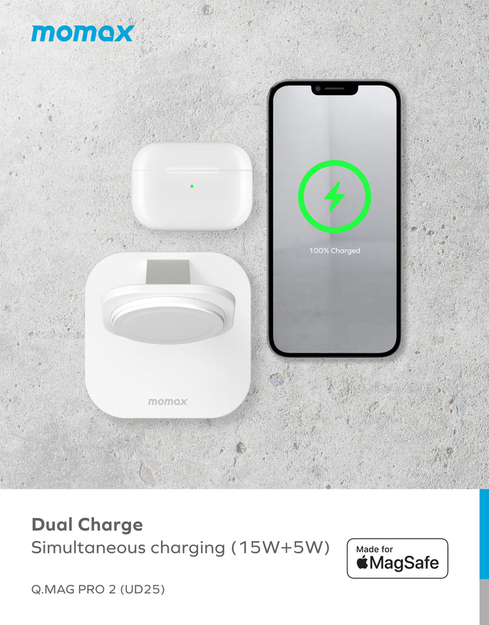 Q.Mag Pro 2 2-in-1 Wireless Charger with MagSafe UD25