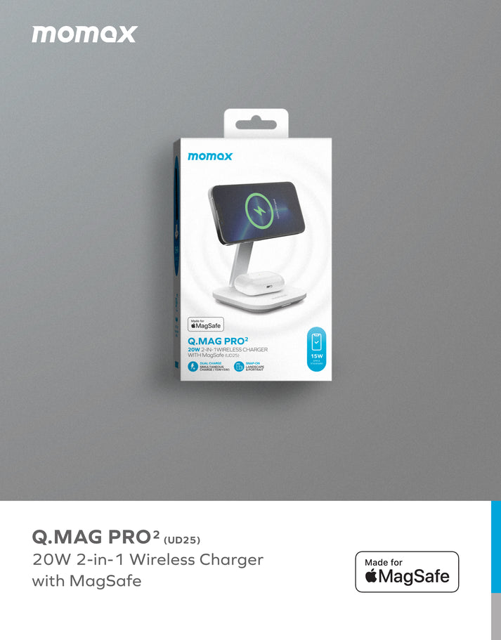 Q.Mag Pro 2 2-in-1 Wireless Charger with MagSafe UD25