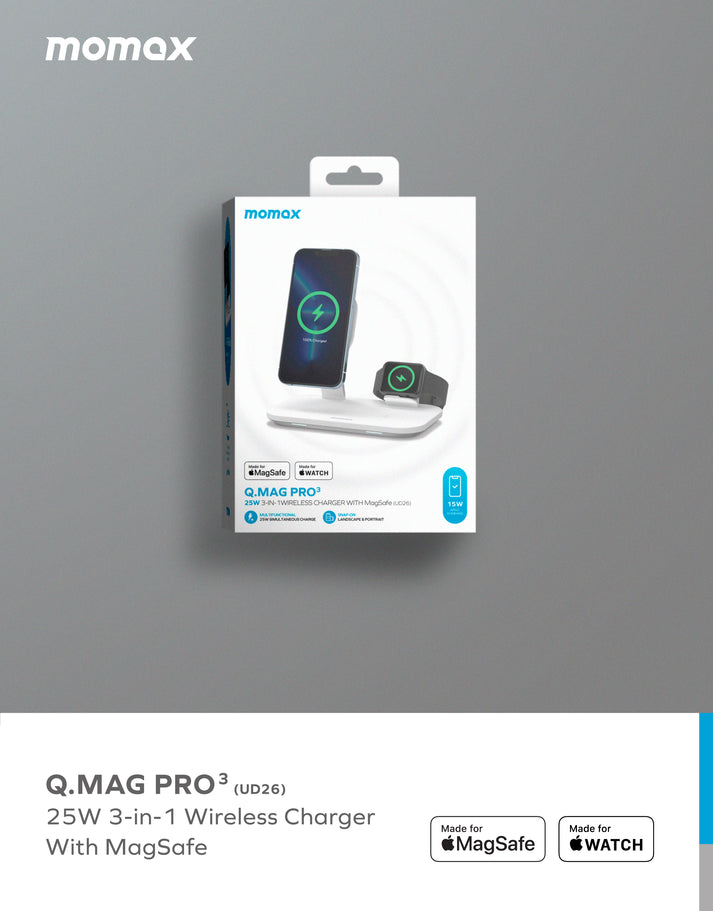 Q.Mag Pro 3 3-in-1 Wireless Charger with MagSafe UD26