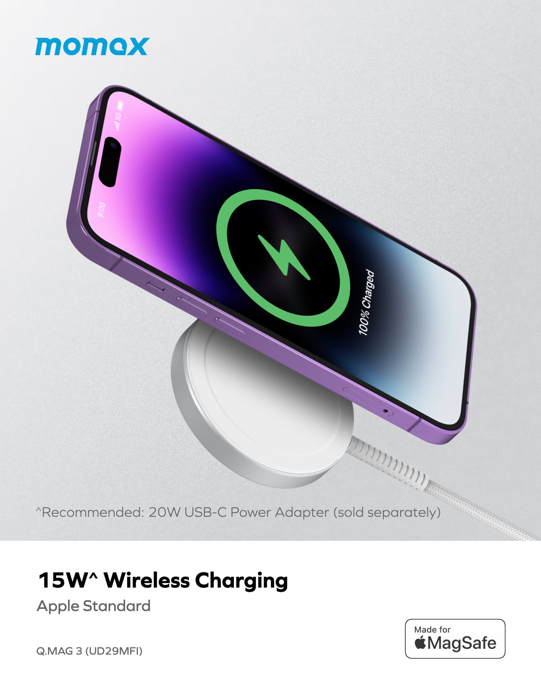 Q.Mag 3 15W Wireless Charger with MagSafe UD29MFI