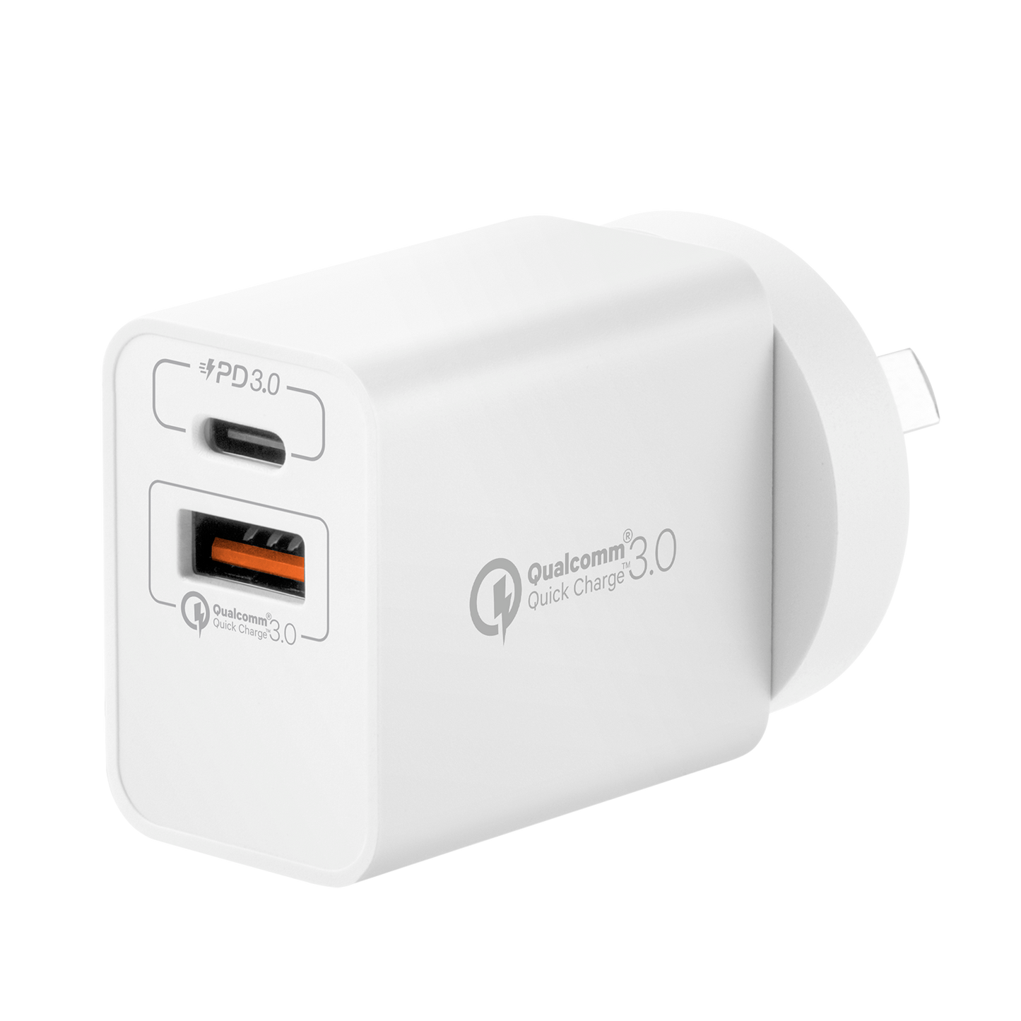 One Plug 2 Ports USB Fast Charger (USB-C PD 3.0 + QC 3.0) UM13