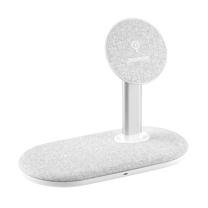 Q.Mag Dual Magnetic Wireless Charging Stand UD20 - Light Grey